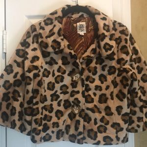 Ivy jane cropped leopard jacket/coat